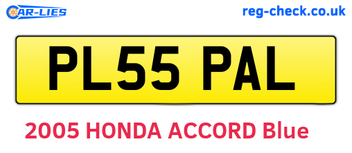 PL55PAL are the vehicle registration plates.