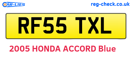 RF55TXL are the vehicle registration plates.