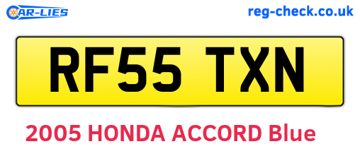 RF55TXN are the vehicle registration plates.