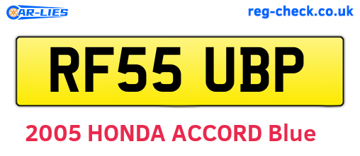 RF55UBP are the vehicle registration plates.