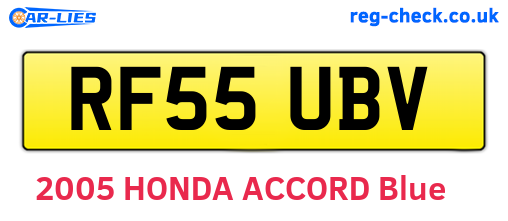 RF55UBV are the vehicle registration plates.
