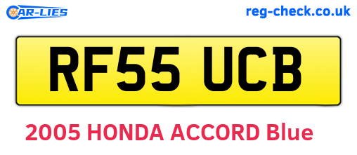 RF55UCB are the vehicle registration plates.