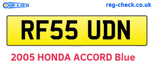 RF55UDN are the vehicle registration plates.