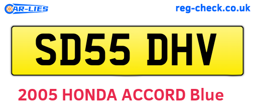 SD55DHV are the vehicle registration plates.