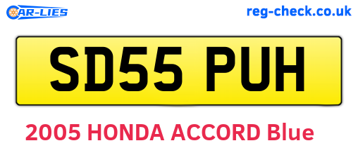 SD55PUH are the vehicle registration plates.