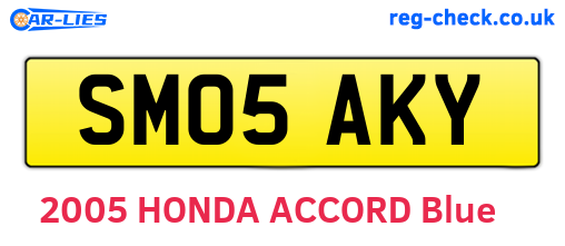 SM05AKY are the vehicle registration plates.