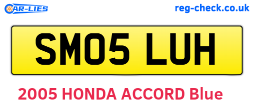 SM05LUH are the vehicle registration plates.