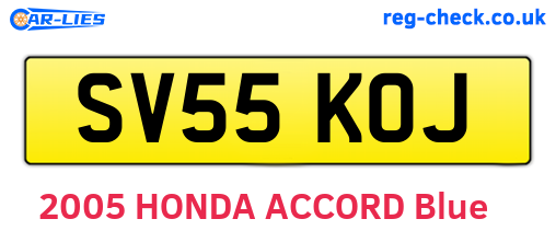 SV55KOJ are the vehicle registration plates.