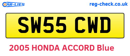 SW55CWD are the vehicle registration plates.