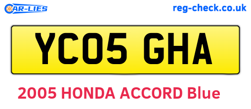 YC05GHA are the vehicle registration plates.