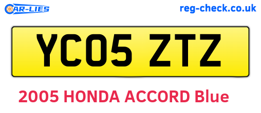 YC05ZTZ are the vehicle registration plates.