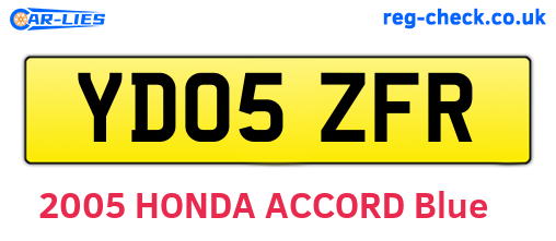 YD05ZFR are the vehicle registration plates.