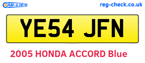 YE54JFN are the vehicle registration plates.