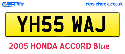 YH55WAJ are the vehicle registration plates.