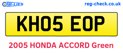 KH05EOP are the vehicle registration plates.