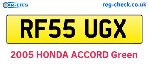 RF55UGX are the vehicle registration plates.