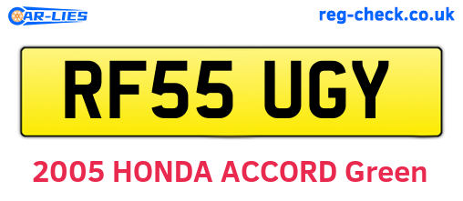 RF55UGY are the vehicle registration plates.