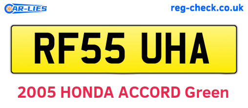 RF55UHA are the vehicle registration plates.