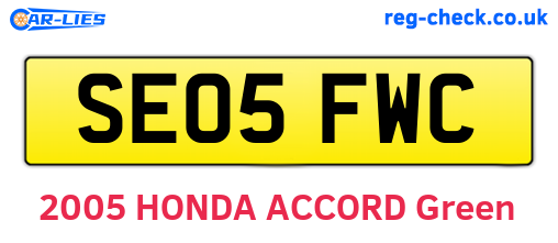 SE05FWC are the vehicle registration plates.