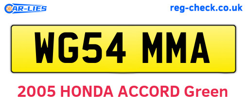 WG54MMA are the vehicle registration plates.