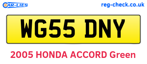 WG55DNY are the vehicle registration plates.