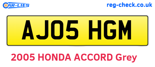 AJ05HGM are the vehicle registration plates.