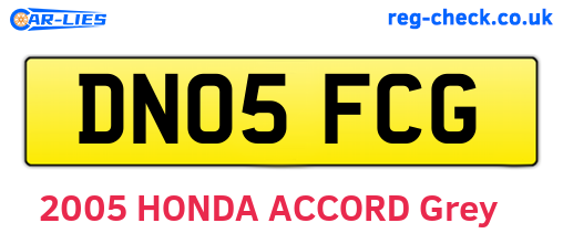 DN05FCG are the vehicle registration plates.