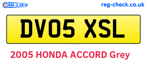 DV05XSL are the vehicle registration plates.