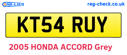 KT54RUY are the vehicle registration plates.