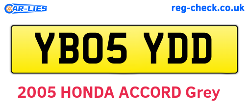 YB05YDD are the vehicle registration plates.