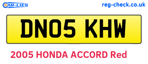 DN05KHW are the vehicle registration plates.