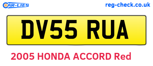 DV55RUA are the vehicle registration plates.