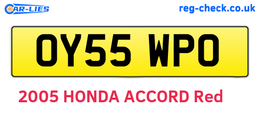 OY55WPO are the vehicle registration plates.