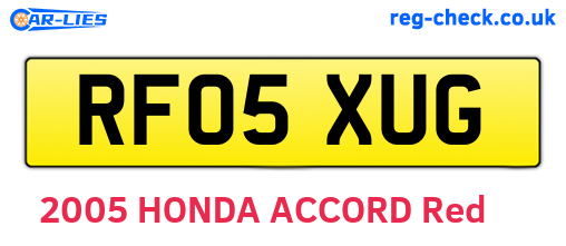 RF05XUG are the vehicle registration plates.