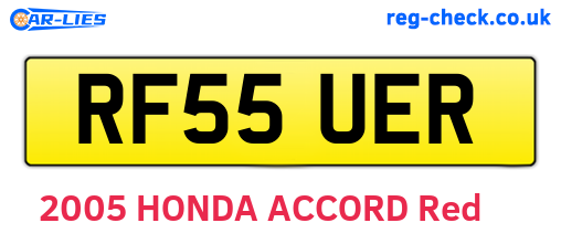 RF55UER are the vehicle registration plates.