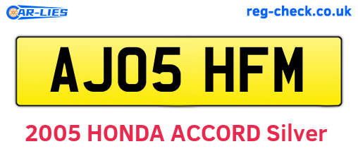 AJ05HFM are the vehicle registration plates.