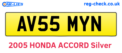 AV55MYN are the vehicle registration plates.