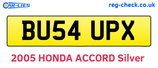 BU54UPX are the vehicle registration plates.