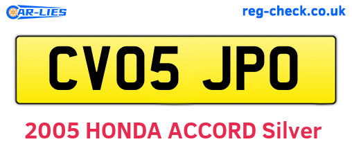 CV05JPO are the vehicle registration plates.