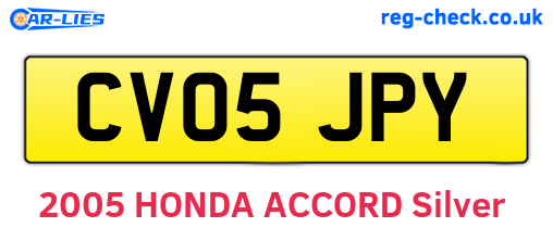 CV05JPY are the vehicle registration plates.
