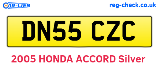 DN55CZC are the vehicle registration plates.