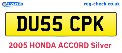 DU55CPK are the vehicle registration plates.