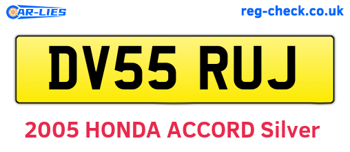 DV55RUJ are the vehicle registration plates.