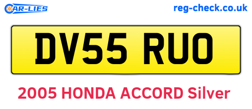 DV55RUO are the vehicle registration plates.