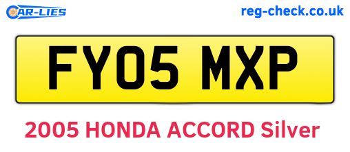 FY05MXP are the vehicle registration plates.