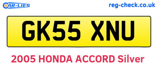 GK55XNU are the vehicle registration plates.
