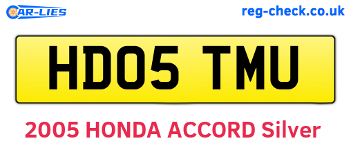 HD05TMU are the vehicle registration plates.
