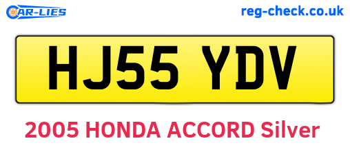 HJ55YDV are the vehicle registration plates.