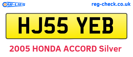HJ55YEB are the vehicle registration plates.