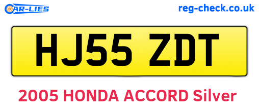 HJ55ZDT are the vehicle registration plates.